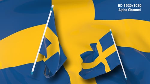 Realistic Waving Flag of Sweden Animation