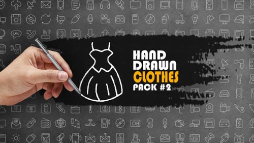Animated Hand Drawn Clothing Icons Pack with Alpha Channel