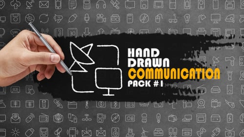 Hand-Drawn Communication Icons Pack Line Art Animation
