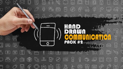 Animated Hand-Drawn Communication and Technology Icons