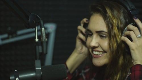 Radio DJ In Studio