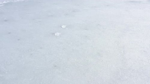 Vídeo 4K sobre la superficie del lago bajo Zumbido hielo