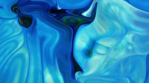 Abstract Ink Swirls of Blue and White