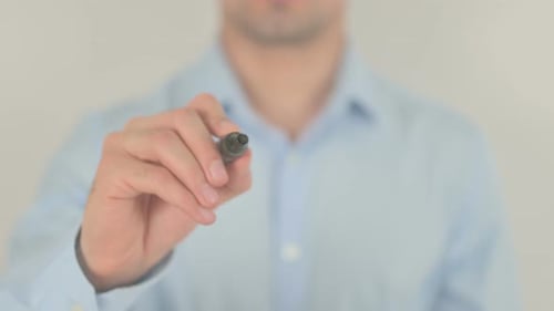 Man Writes 'SOS' with Marker