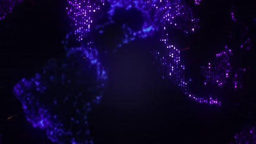 Futuristic Digital Particle Globe Rotation Abstract Background
