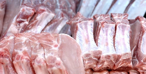 Beef Meat on the Counter in the Store