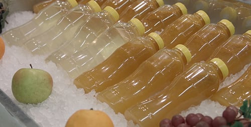 Fresh Juice in Ice in a Shop