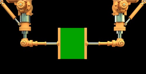 Animated Robotic Arms Expand to Reveal Green Screen