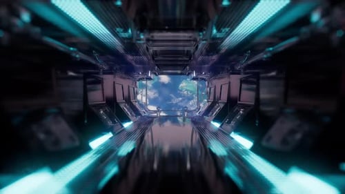 Balade dans un tunnel de vaisseau spatial