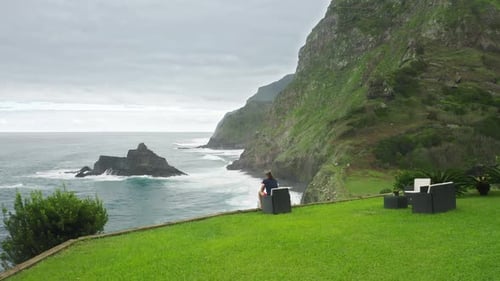 Aerial Footage of High Cliffs Above the Clouds