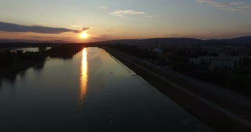 Rowing Boats On Jarun Lake At Sunset 5