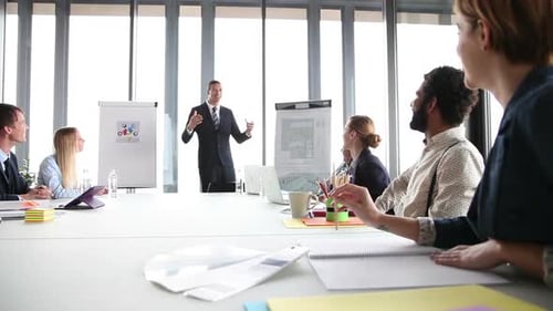 Diverse Business Team Meeting in Modern Office