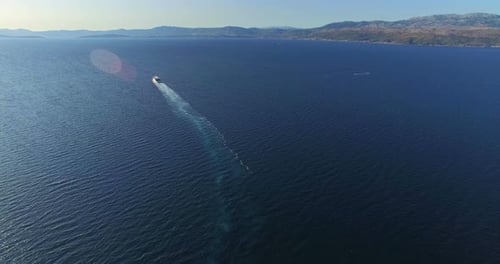 Aerial View Of Ferry In Beautiful Adriatic Sea, Croatia 3