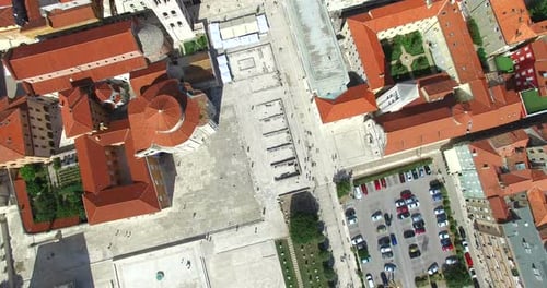 Aerial View Of Roman Forum And Kalelarga In Zadar, Croatia 2