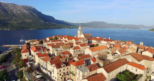 Aerial View Of Roofs In City Of Korcula, Croatia 3