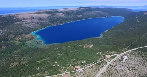 Aerial View Of Beautiful Vrana Lake, Croatia 4