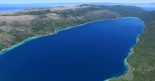 Aerial View Of Vrana Lake, Natural Phenomenon On The Island Of Cres, Croatia 1