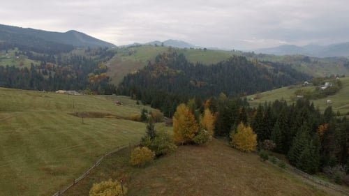 Carpathian Mountains Aerial In Autumn