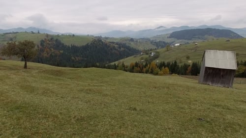 Carpathian Mountains Aerial In Autumn