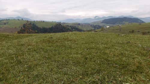 Carpathian Mountains Aerial In Autumn