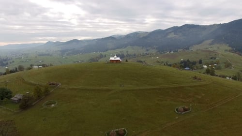 Carpathian Mountains Aerial In Autumn
