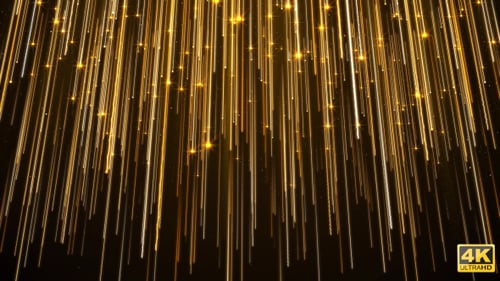Elegant Golden Light Streaks Falling Down Loopable Background