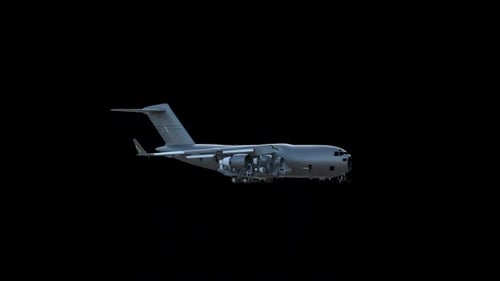3D Military Transport Aircraft Animated Reveal