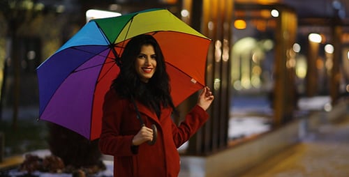 Young Girl Wit an Umbrella