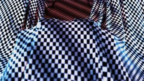 Abstrakte Textur mit langsam winkenden schwarzen und weißen Plaids