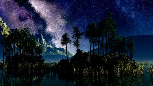Timelapse Of Stars Above A Lake With Islands 1