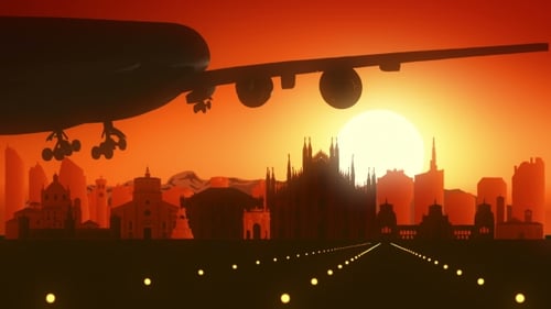 Milan Skyline Sunrise Landing