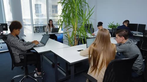 People Working in Open Space Office