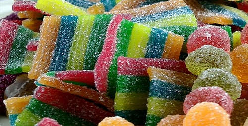 Colorful Gummy Candies Assortment Close Up