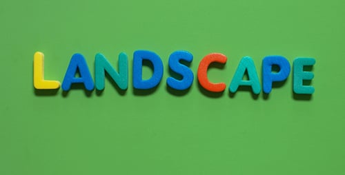 Hands Spell "Landscape" With Colorful Block Letters