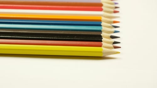 Colorful Pencils Aligned Neatly