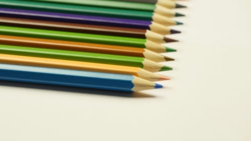 Close Up View of an Arrangement of Colored Pencils