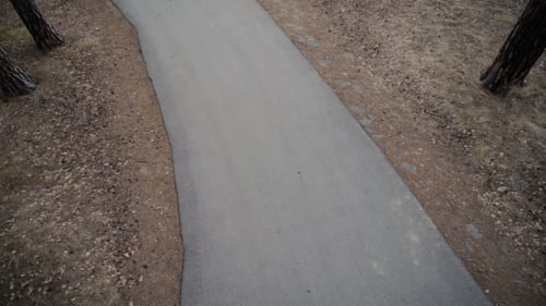 Man Running In Forest Woods Training