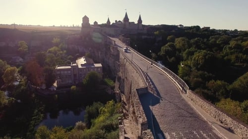 Aerial Shot Of Castle At Sunset Castle And One Of The Largest Castles In Europe