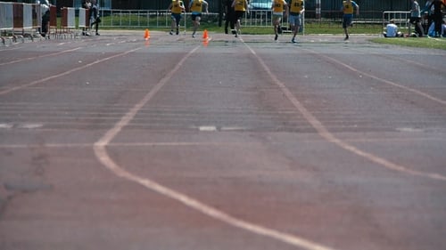 Athletics Running In The Stadium