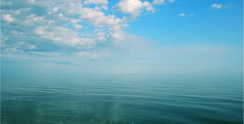 Blue Sea Water and Sky Nature Background