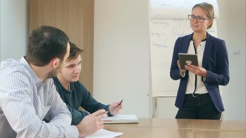 Business Presentation at Meeting with Team