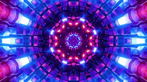 Voler dans un tunnel avec des cubes lumineux