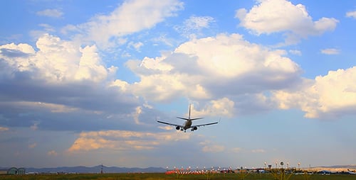 Airplane Is Landing On The Airport