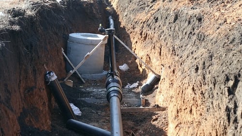 A Trench with a Gas Pipeline