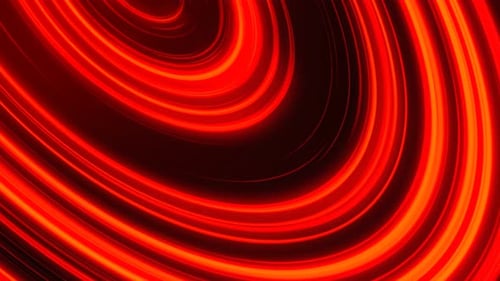 Dynamic Red Neon Light Trails Swirling Abstract Background