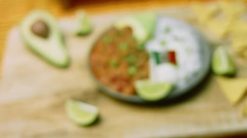 Plate of Rice and Chili with Avocado