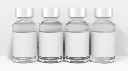 Medical Vials with Cure Text Reveal Animation