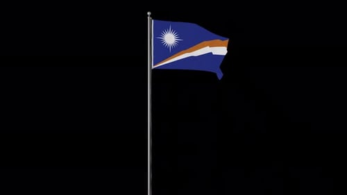 Realistic Waving Marshall Islands Flag Seamless Loop
