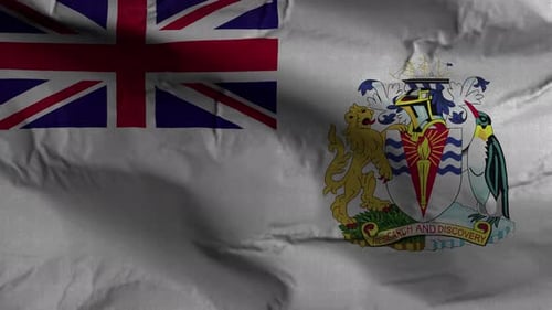 British Antarctic Territory Flag Waving Realistic Animation