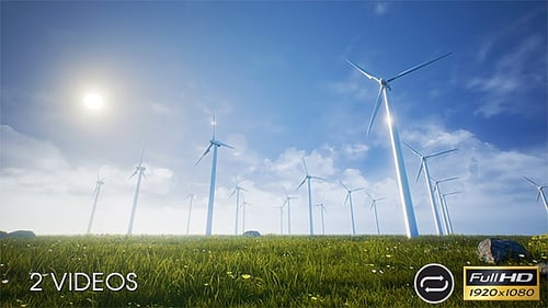 Turbinas eólicas Energía limpia del futuro - Paquete de 2